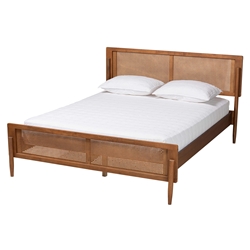 Baxton Studio Gardwin Mid-Century Modern Ash Walnut Finished Wood Queen Size Platform Bed